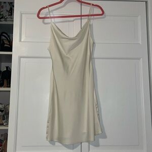 🤍Urban Outfitters Mallory Cowl Neck White Slip Dress Size Small